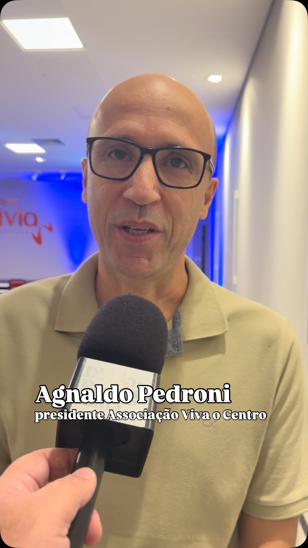 Agnaldo Pedroni, presidente da Associação Viva o Centro, em entrevista