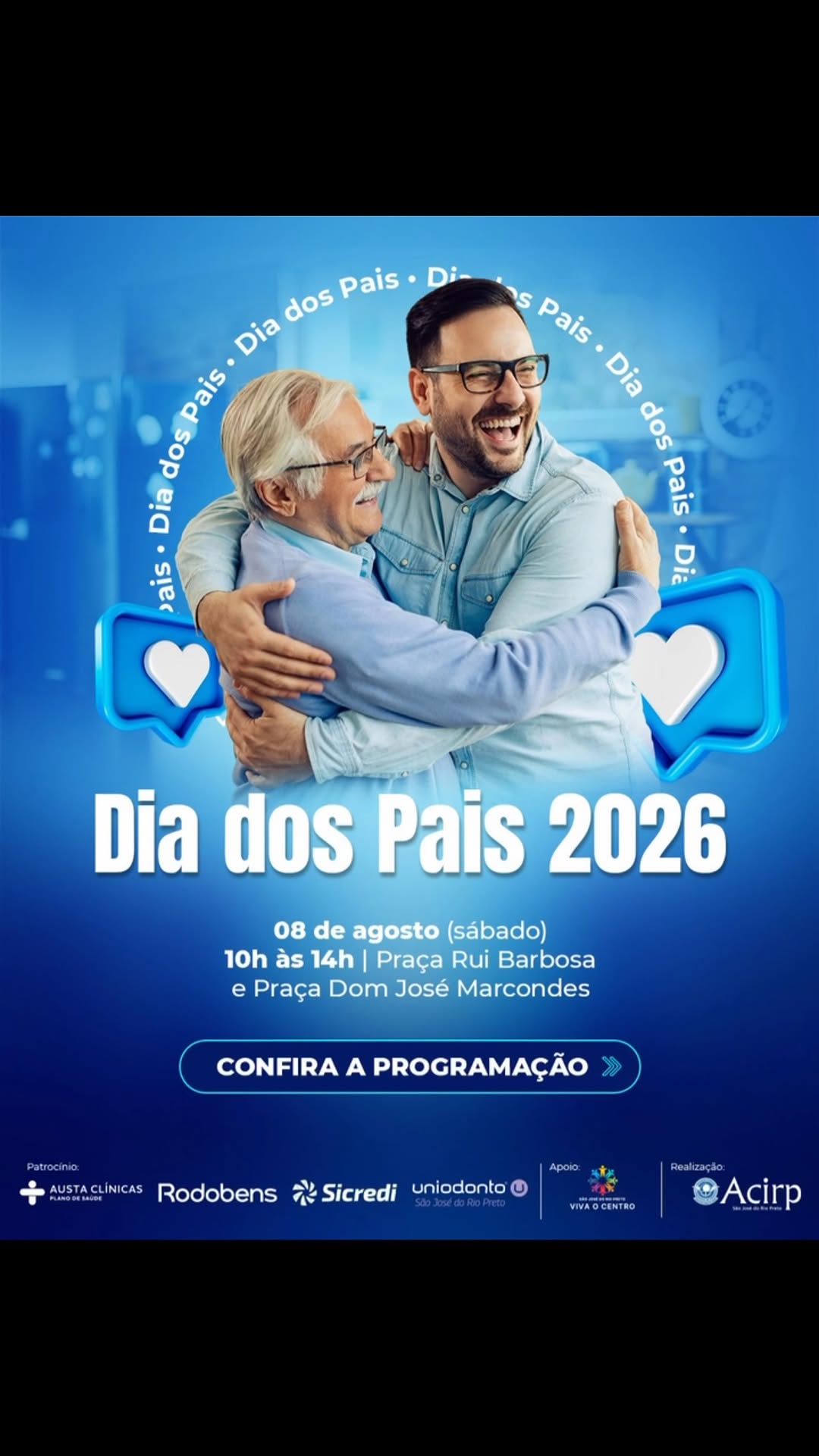 Programação especial do Dia dos Pais 2026 no Centro